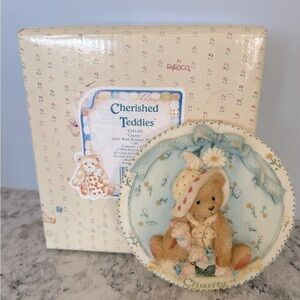 Cherished Teddies "Girls with Bonnets" Plaque 1994